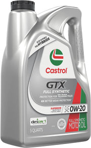 Castrol GTX Full Synthetic 0W-20 Motor Oil – 5 Quarts