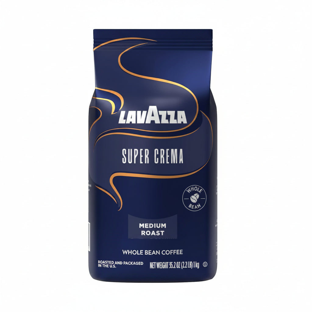 Lavazza Super Crema Whole Bean Coffee, Medium Espresso Roast, 2.2 lb