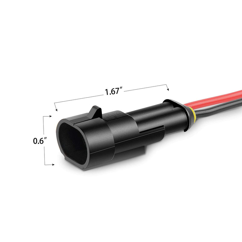 2-Pin 16AWG Waterproof Wire Connectors – 10 Pack