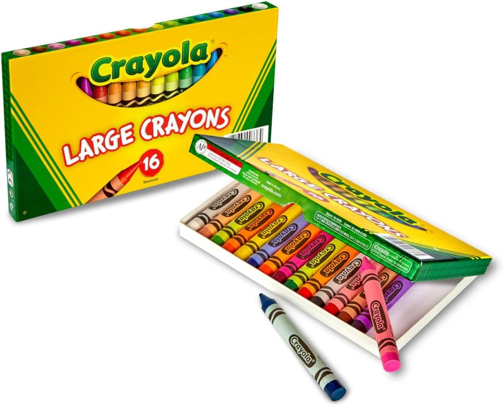 Large Assorted Color Crayons – 16 Count