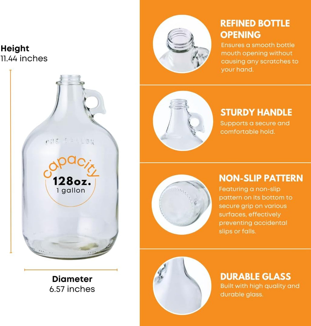 1-Gallon Glass Water Bottle with Polyseal Cap