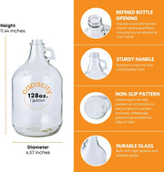 1-Gallon Glass Water Bottle with Polyseal Cap