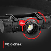 Rechargeable Dual-Power LED Headlamp with Magnetic Base