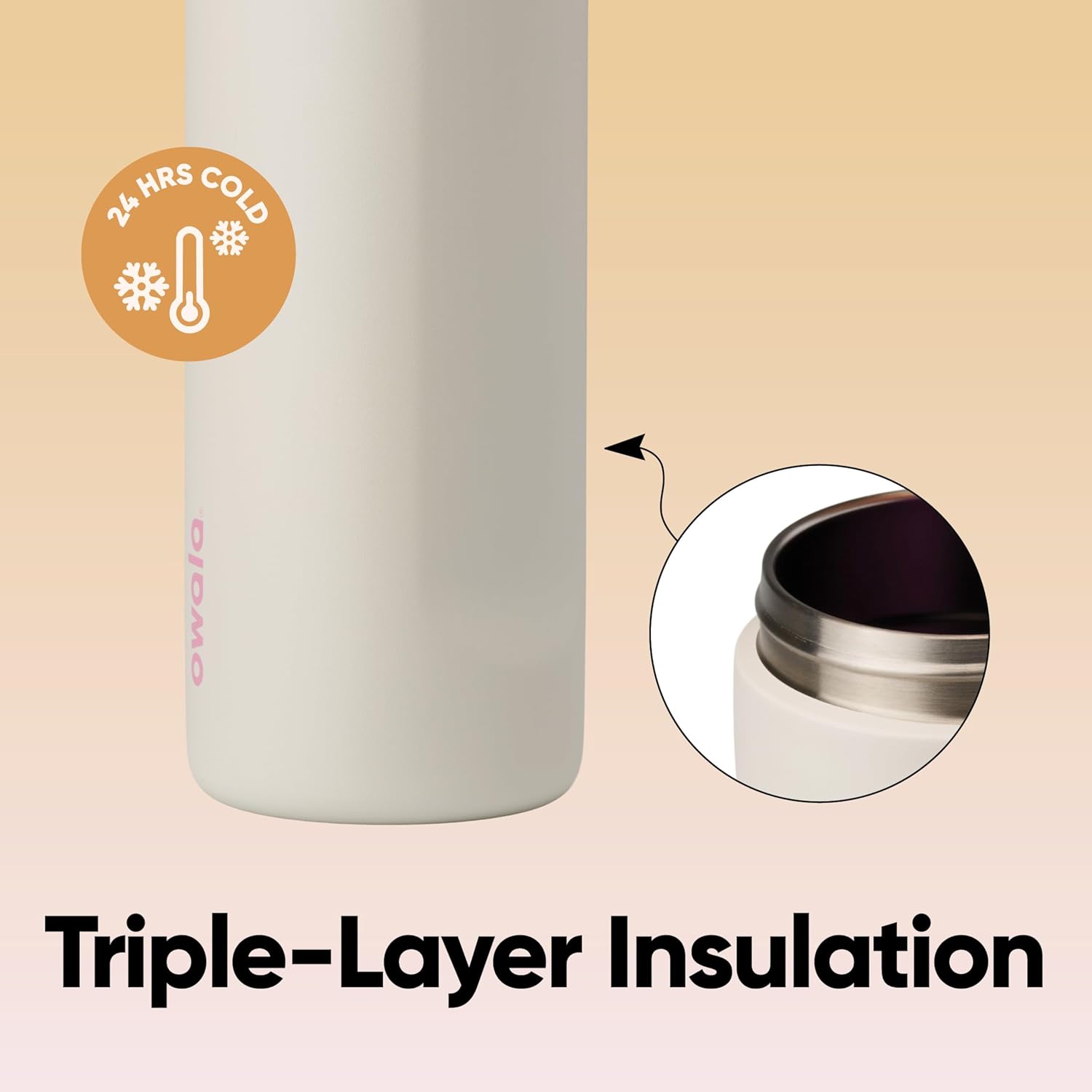 Insulated Stainless Steel Water Bottle with FreeSip Straw – 24 Oz