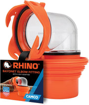 Clear RV Sewer Hose Elbow with 4-in-1 Adapter
