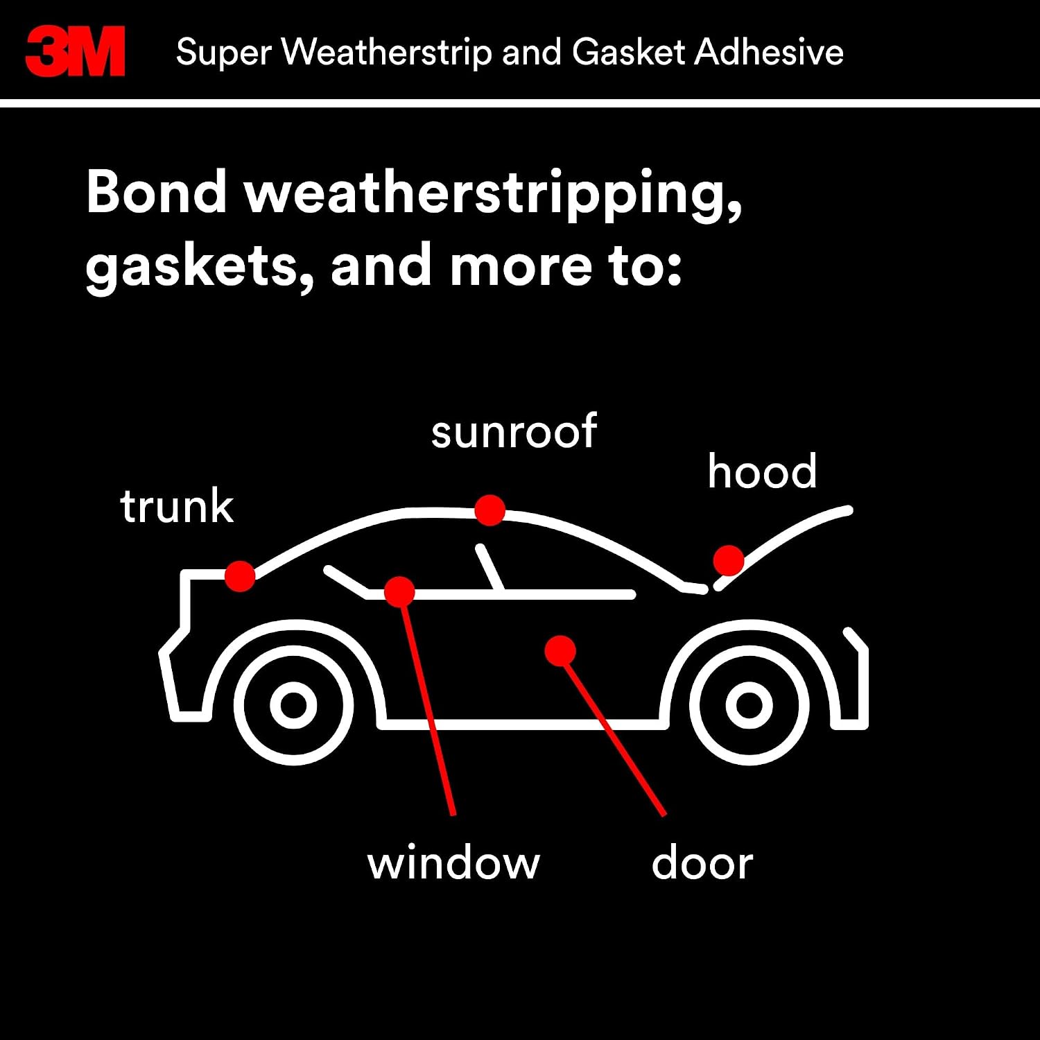 3M 08008 Black Super Weatherstrip & Gasket Adhesive – 5 Oz