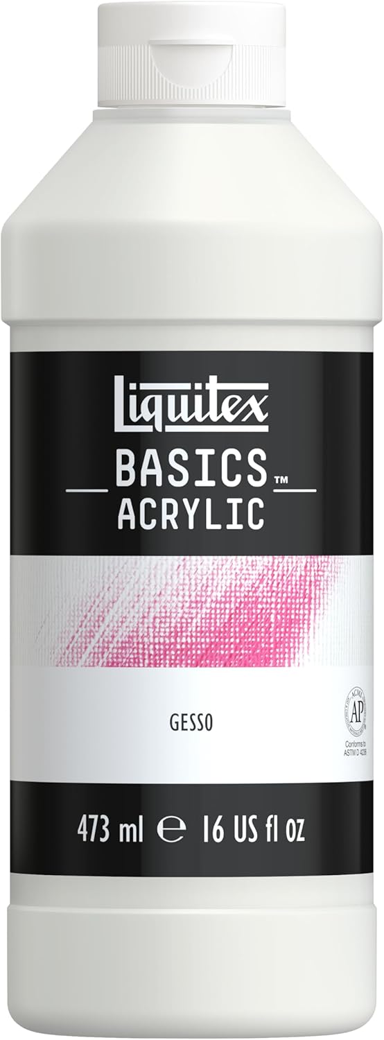 White Acrylic Gesso Surface Primer – 16 oz