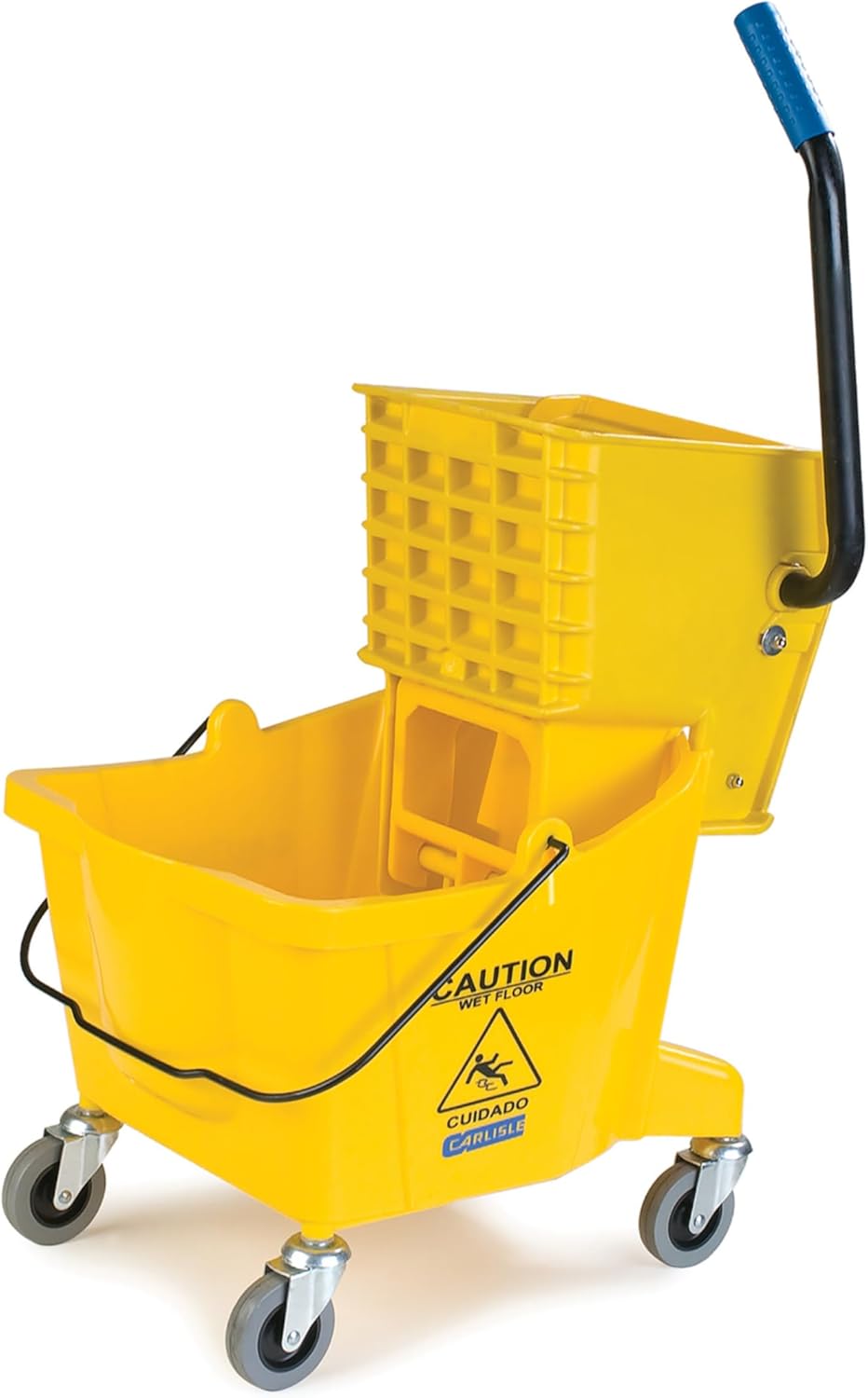 26 Qt Commercial Mop Bucket with Side Wringer, Yellow