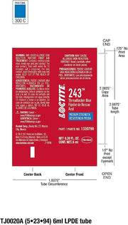 Loctite 243 Blue Oil-Resistant Threadlocker – 6 ml
