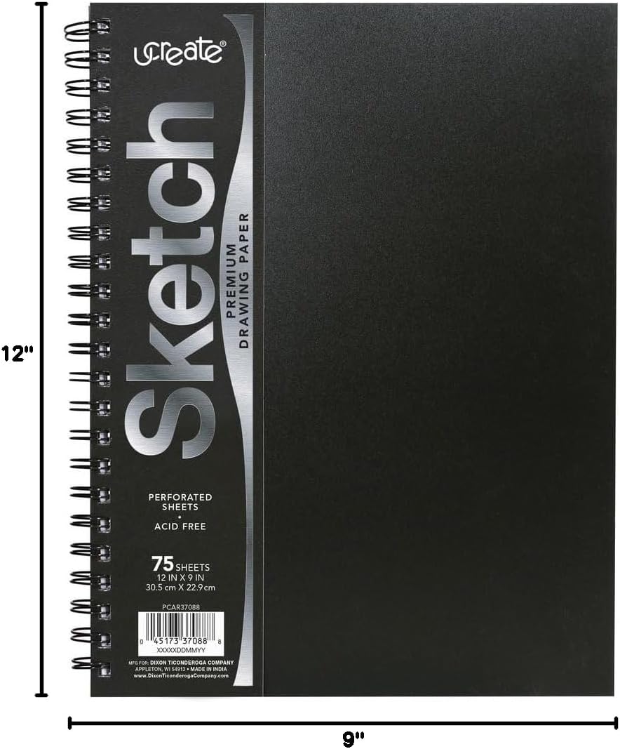 Heavyweight Poly-Cover Sketch Book – 9 x 12, 75 Sheets