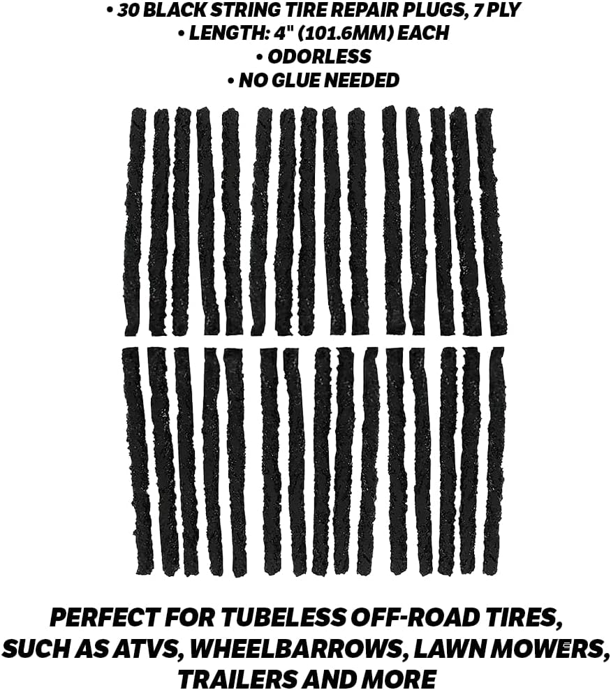 Slime 1031-A Heavy-Duty Tire Repair Plugs – 30-Pack