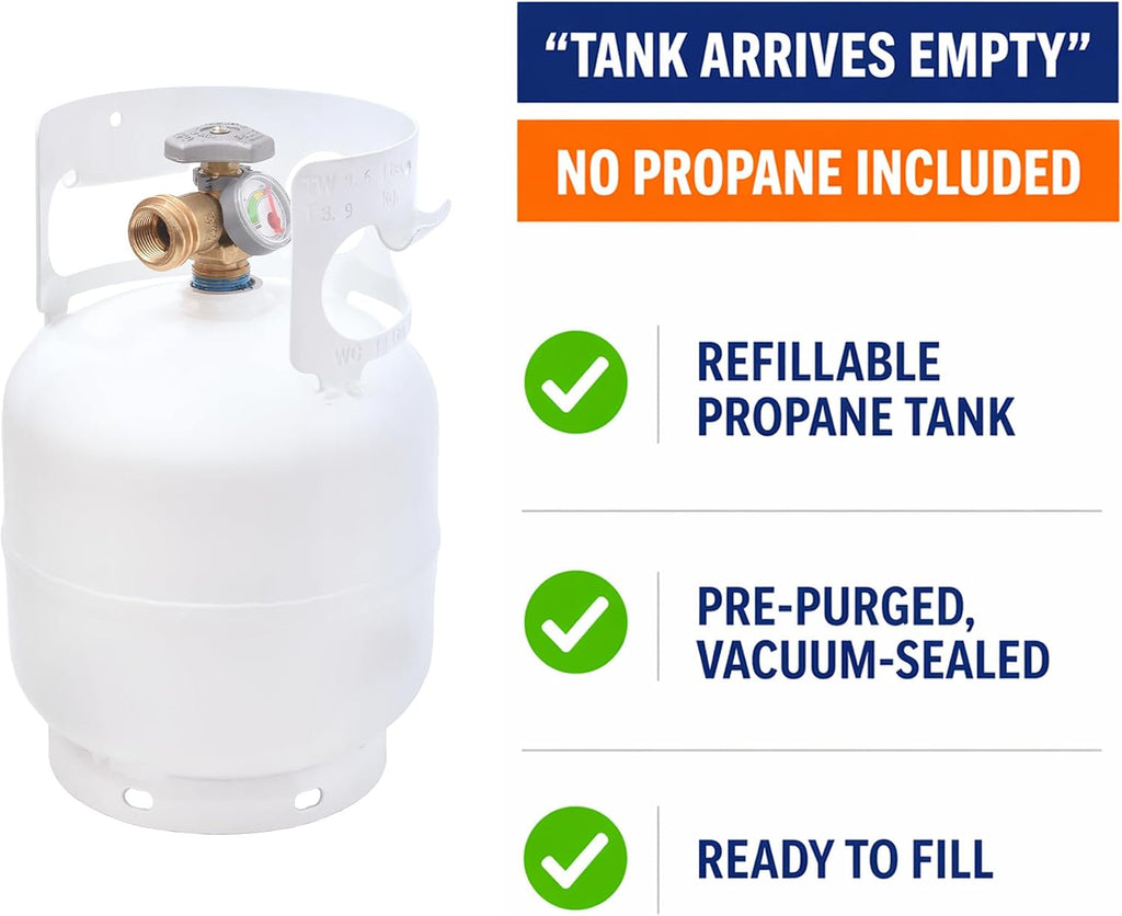 5 lb Steel Propane Tank with Built-In Gauge