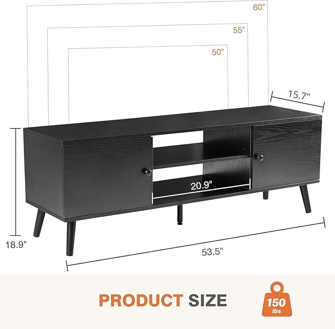 Modern Black TV Console Stand