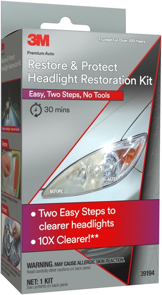 Auto Headlight Restoration & Protection Kit