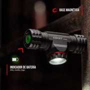 Rechargeable Dual-Power LED Headlamp with Magnetic Base