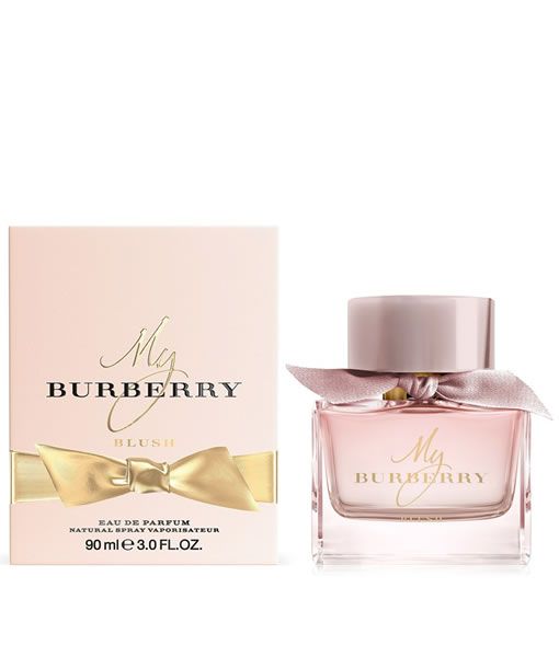 Burberry My Burberry Blush Eau de Parfum 90ml 3.0 fl oz pink bottle with gabardine knot and box - fruity floral perfume for women