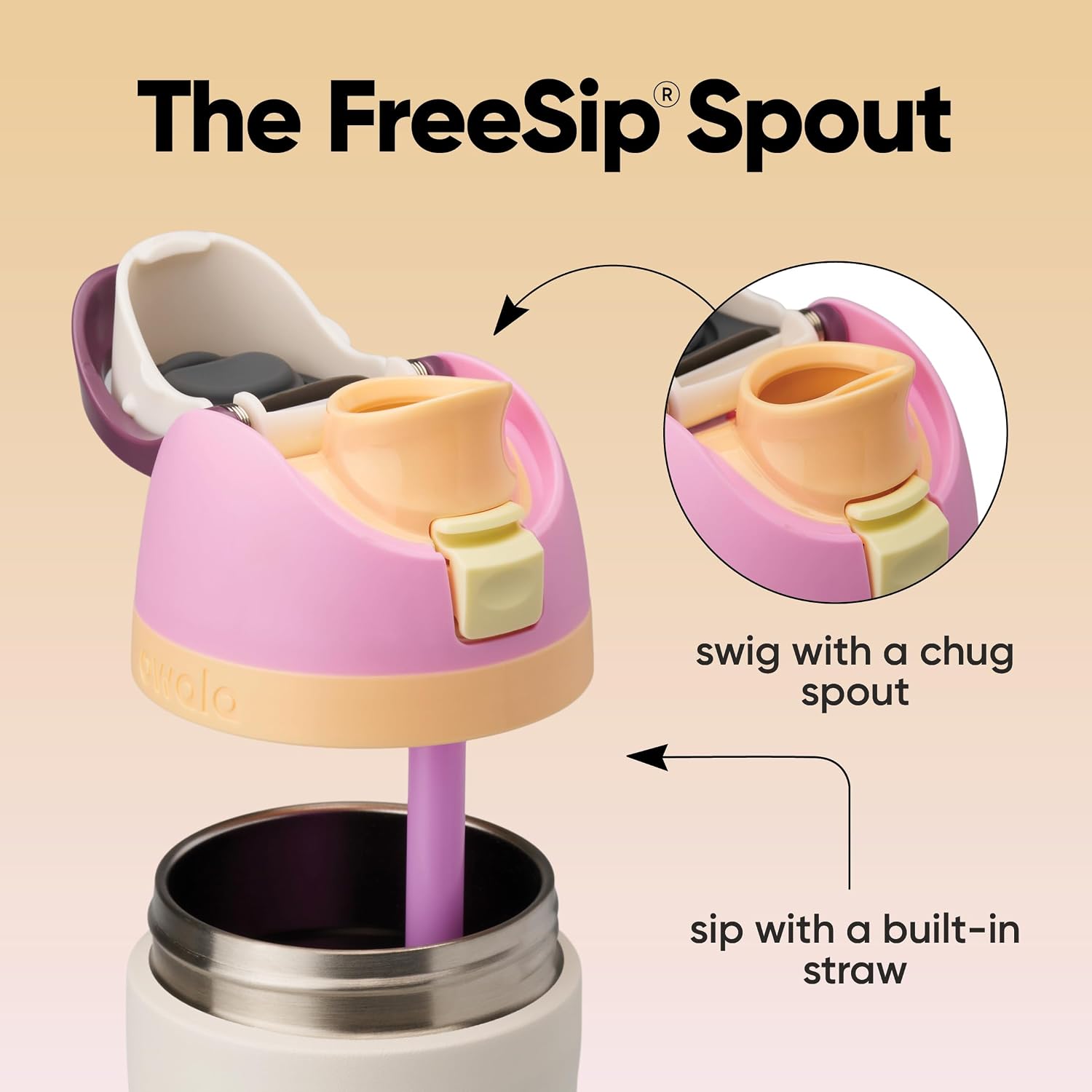 Insulated Stainless Steel Water Bottle with FreeSip Straw – 24 Oz