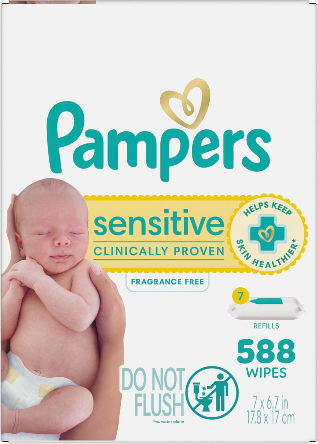 Pampers Sensitive Baby Wipes – 588 Count, Fragrance Free