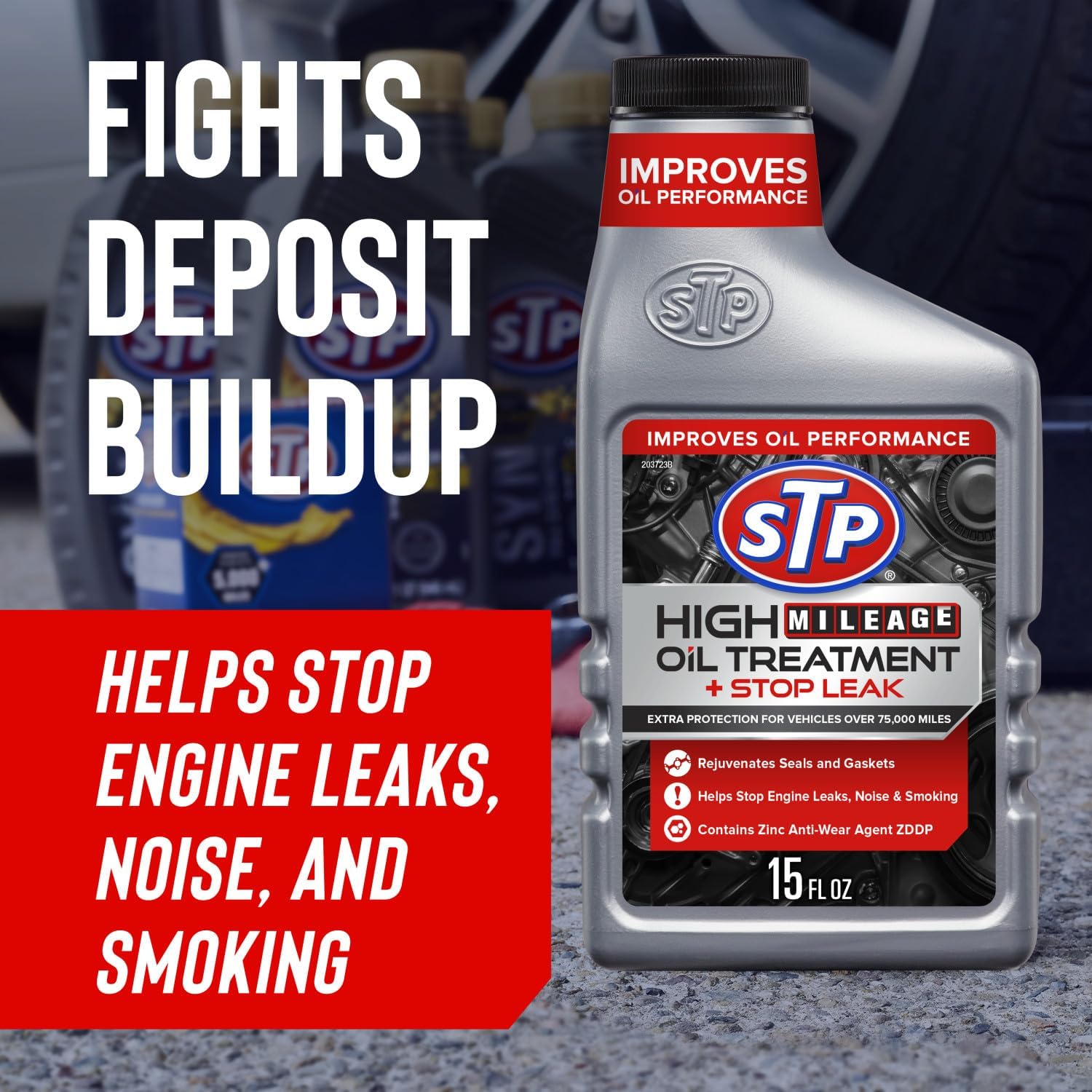 High-Mileage Engine Oil Treatment & Stop Leak – 15 fl oz