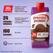 Premier Protein Chocolate Shake, 30g Protein, 12-Pack