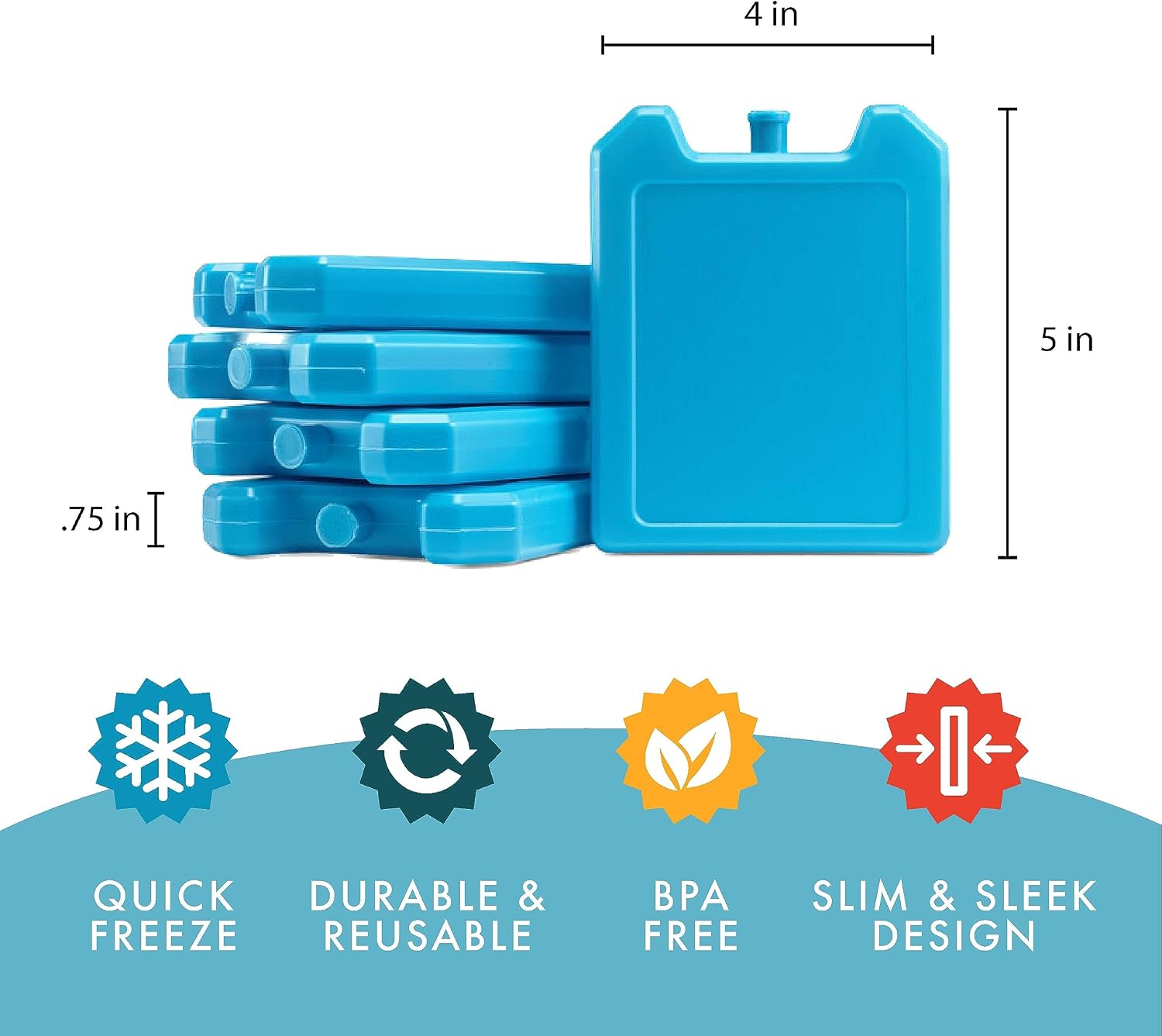 Reusable Ice Packs for Lunch Boxes (5-Pack)