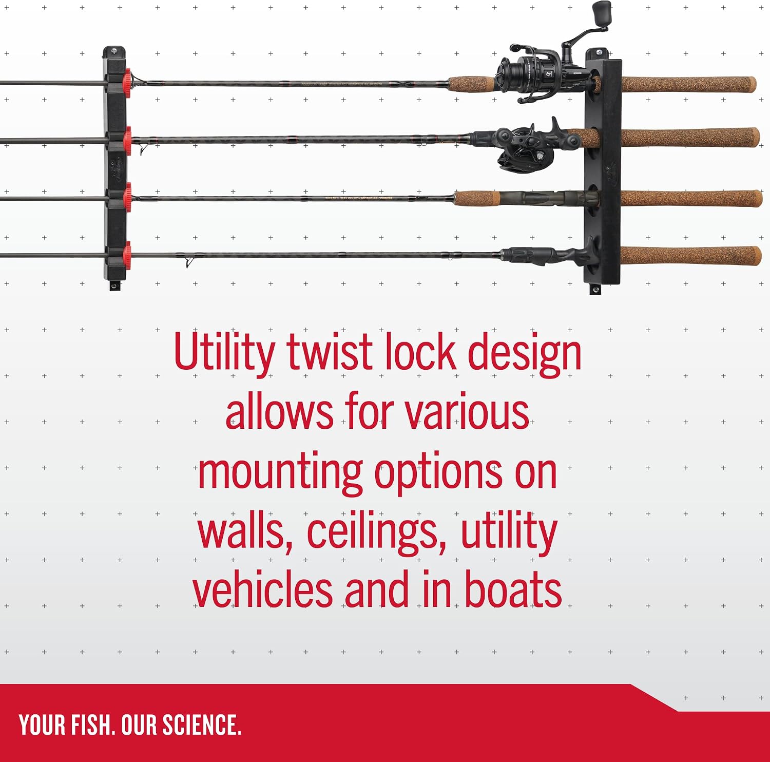 4-Rod Twist Lock Fishing Rack