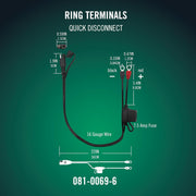 Battery Tender Ring Terminal Harness – 18" SAE Quick-Disconnect Cable