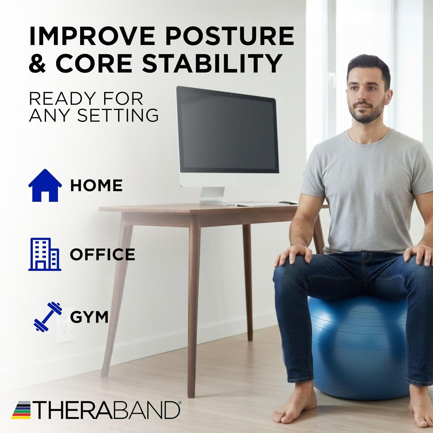 Exercise & Stability Ball for Balance, Core Strength & Rehabilitation