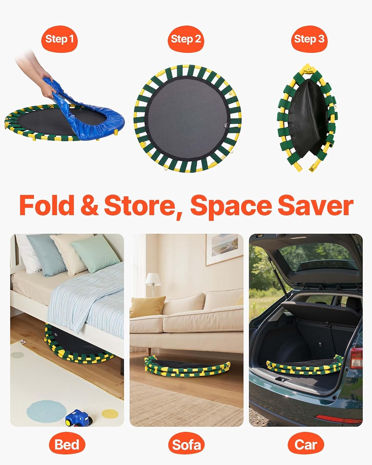 3FT Kids Trampoline with Foam Handle