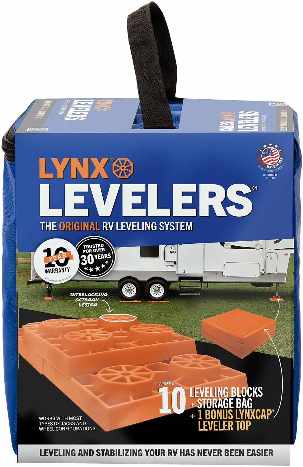Lynx Levelers 11-Pack RV Leveling Blocks with Cap & Storage Bag