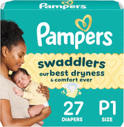 Pampers Swaddlers Preemie Diapers – Under 6 Lbs, 27 Count