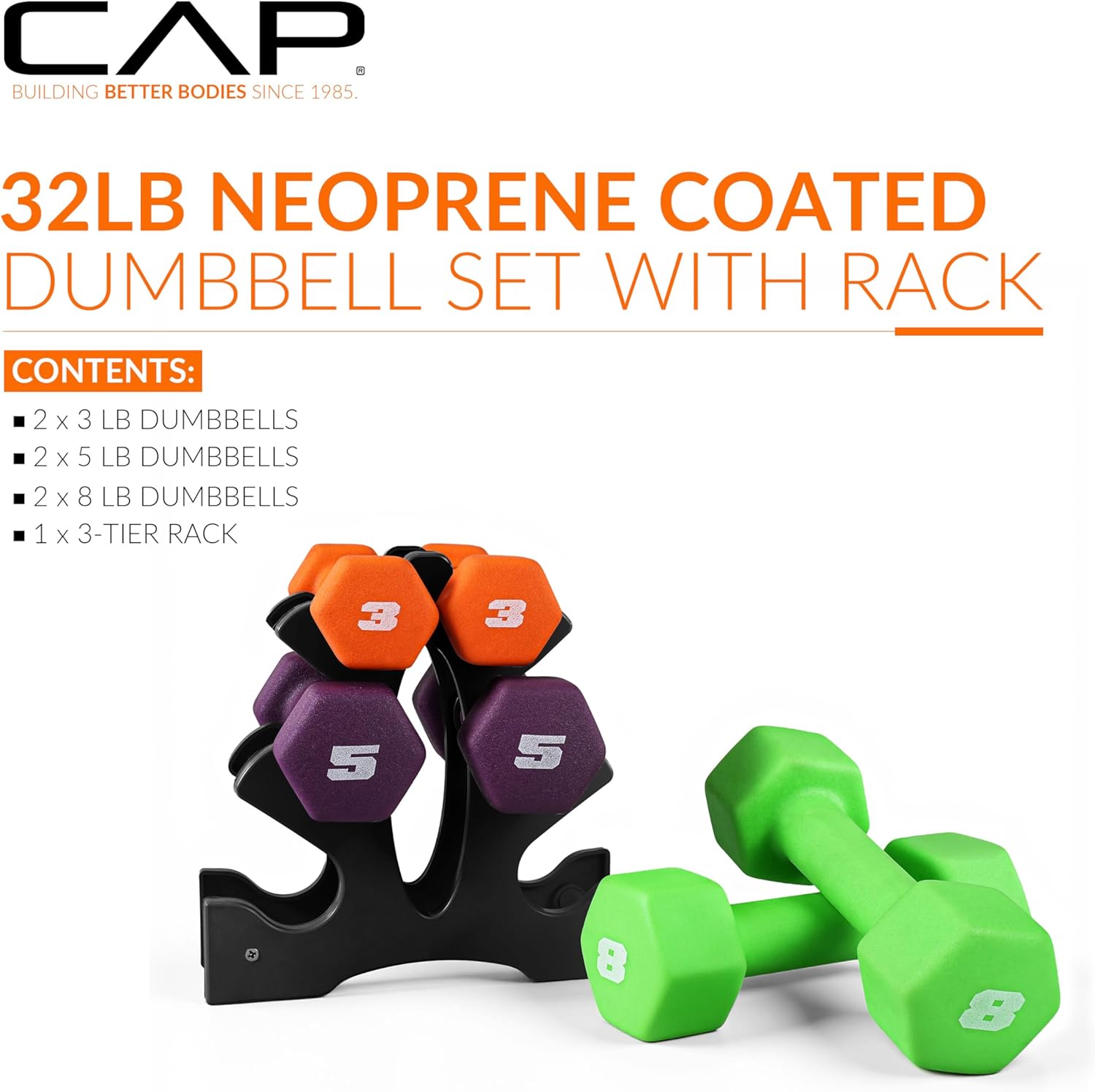 CAP Barbell Neoprene Dumbbell Weights – Pairs & Sets