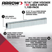 Round Crown Low Voltage Cable Staples