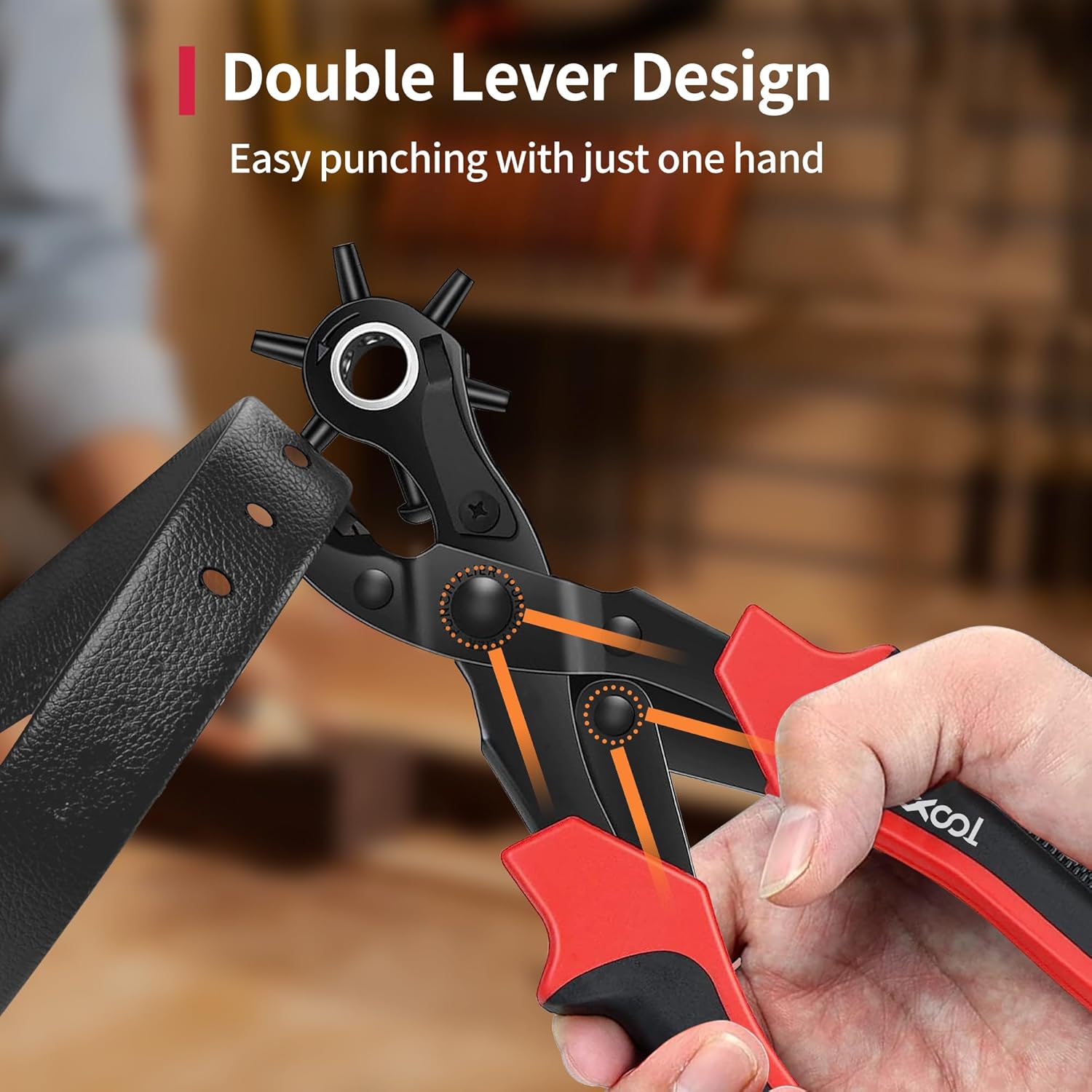 Heavy-Duty Revolving Leather Hole Punch Pliers