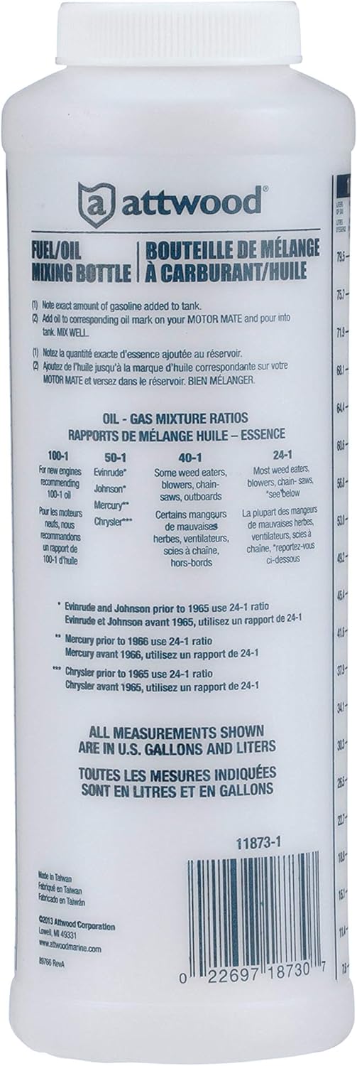 Wide-Mouth Marine Fuel & Oil Mixing Bottle