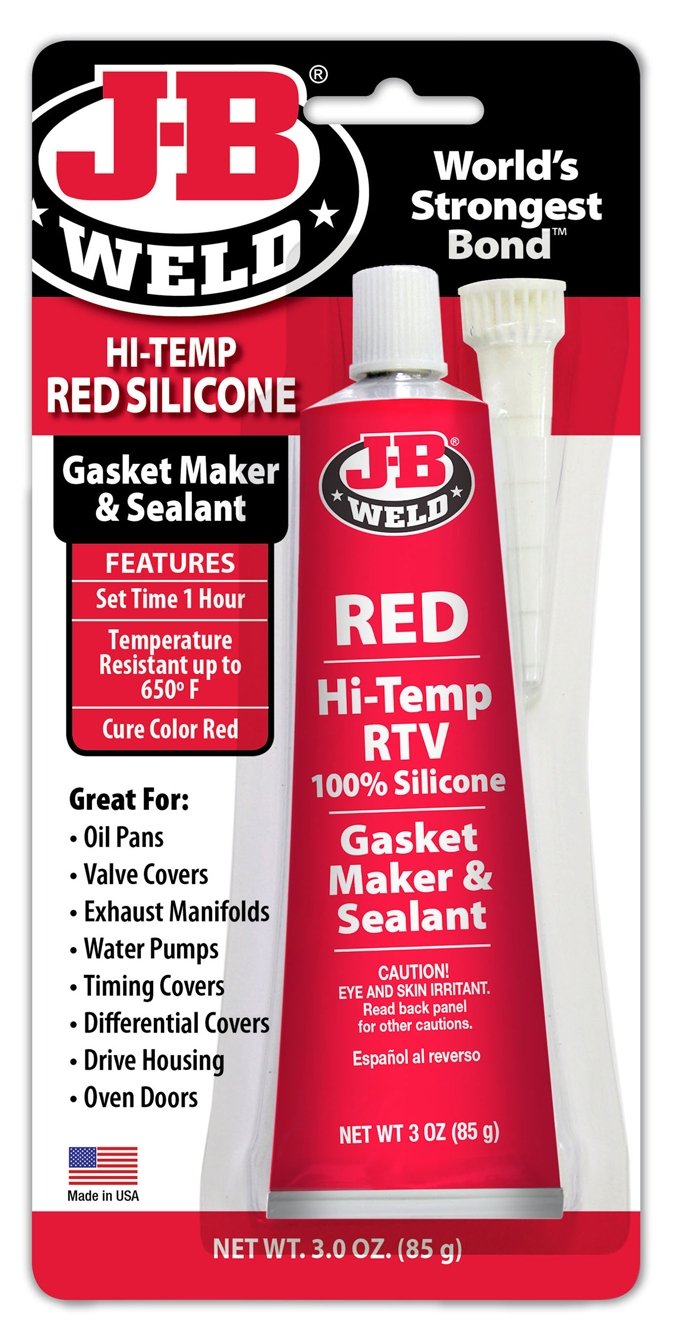 High Temperature RTV Silicone Gasket Maker, Red, 3 oz