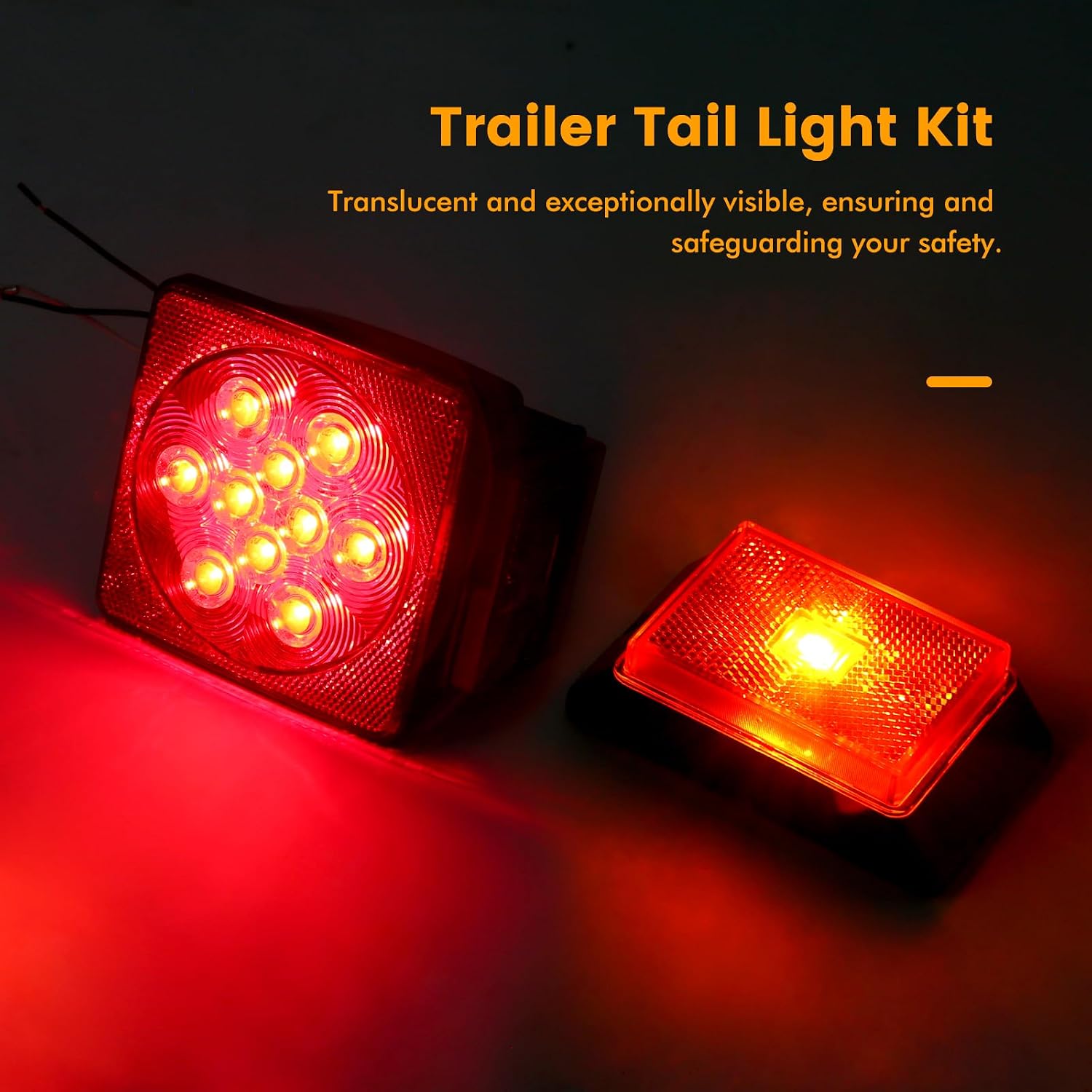 12V LED Waterproof Submersible Trailer Light Kit