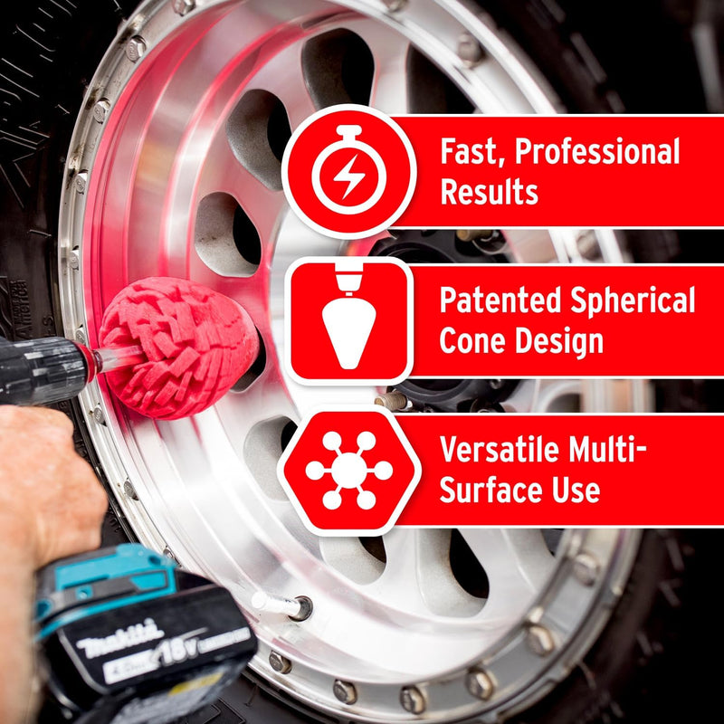360° Spherical Metal Polishing Cone with Quick-Swap Bit