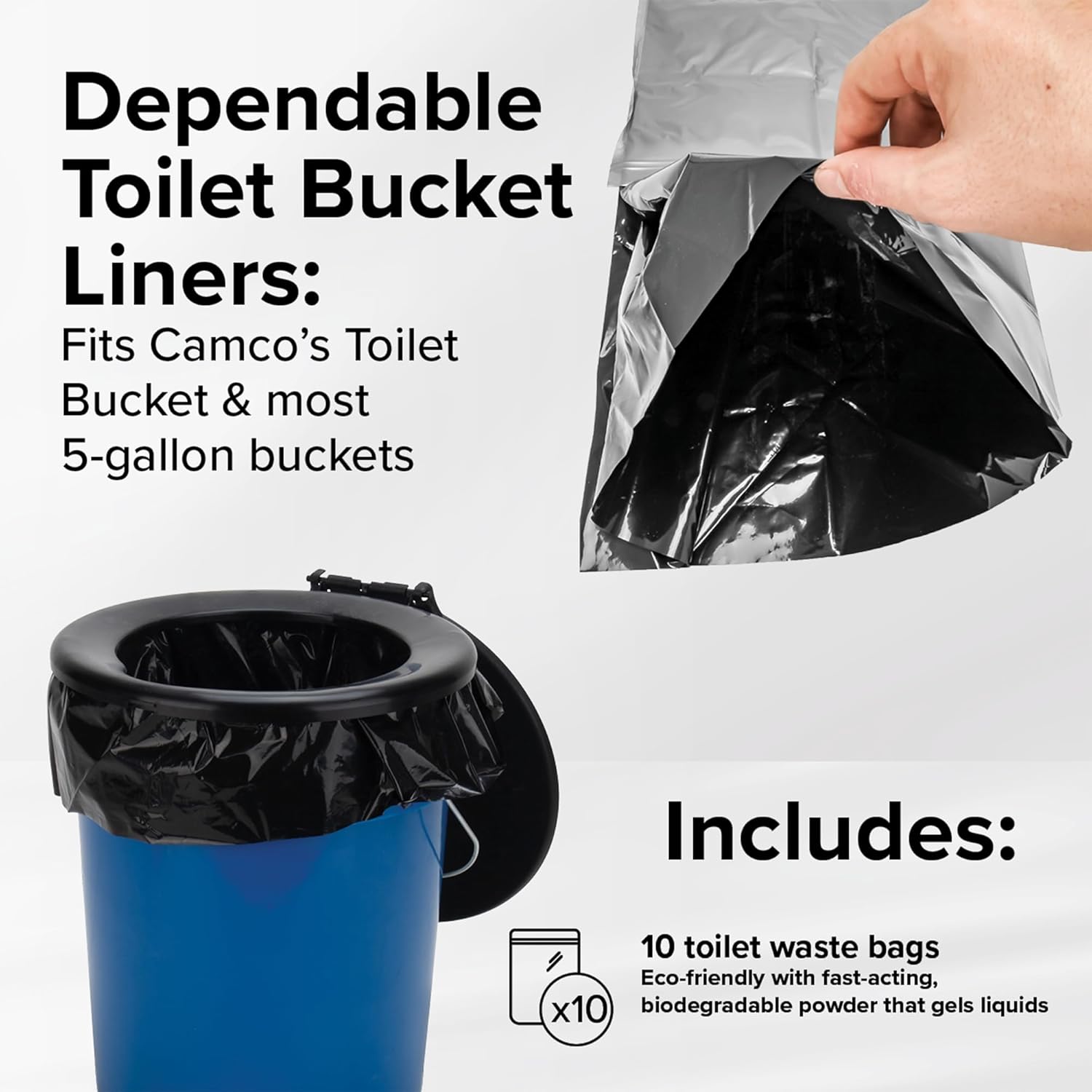 Camco Toilet Waste Bags – 10-Pack (41548)