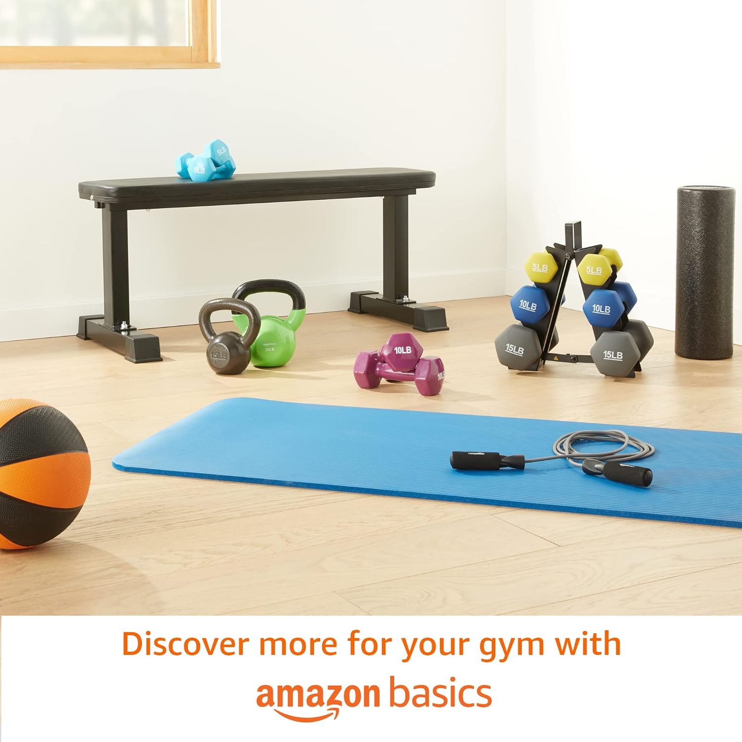 Amazon Basics Vinyl Coated Hex Dumbbell