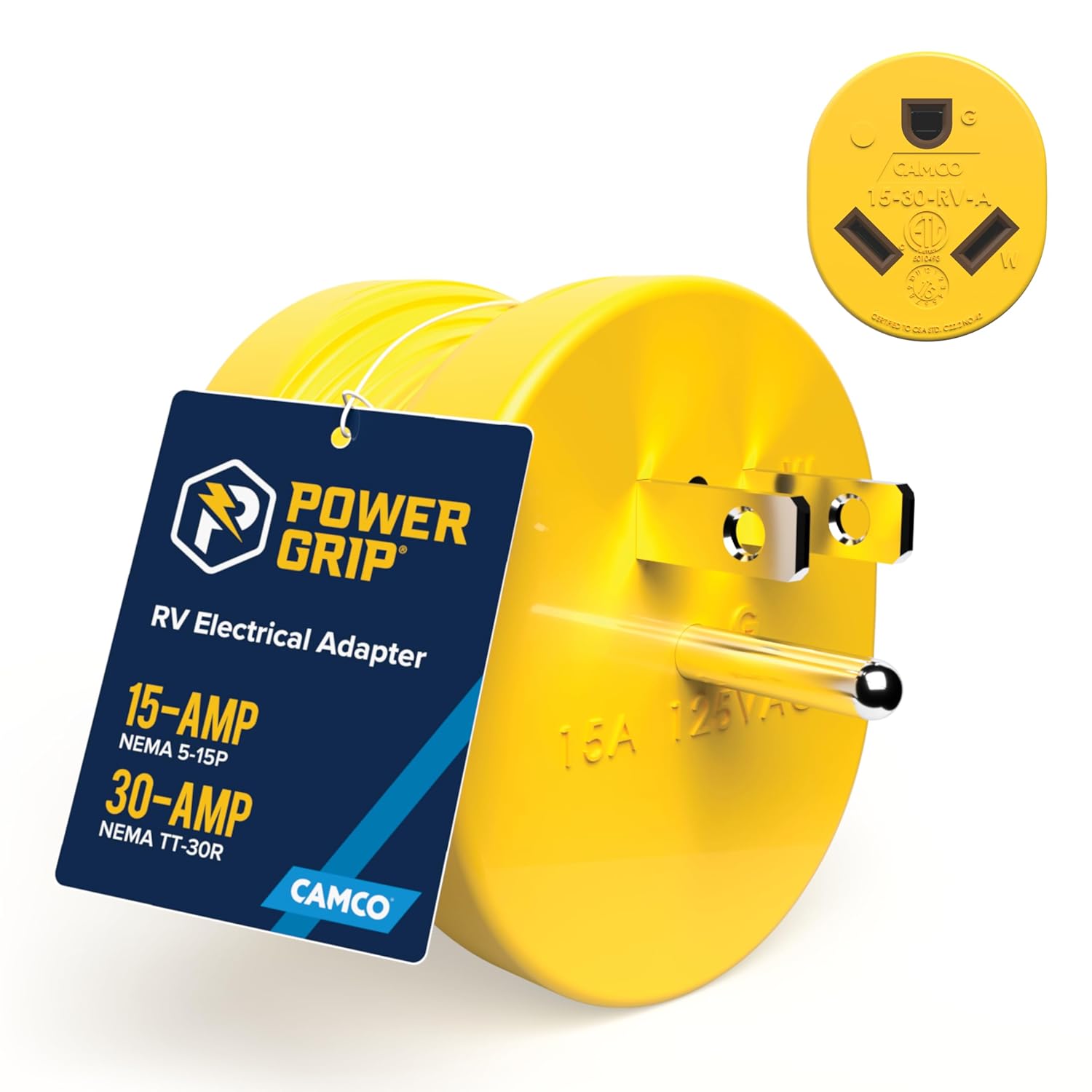 15-Amp Male to 30-Amp Female RV Power Adapter