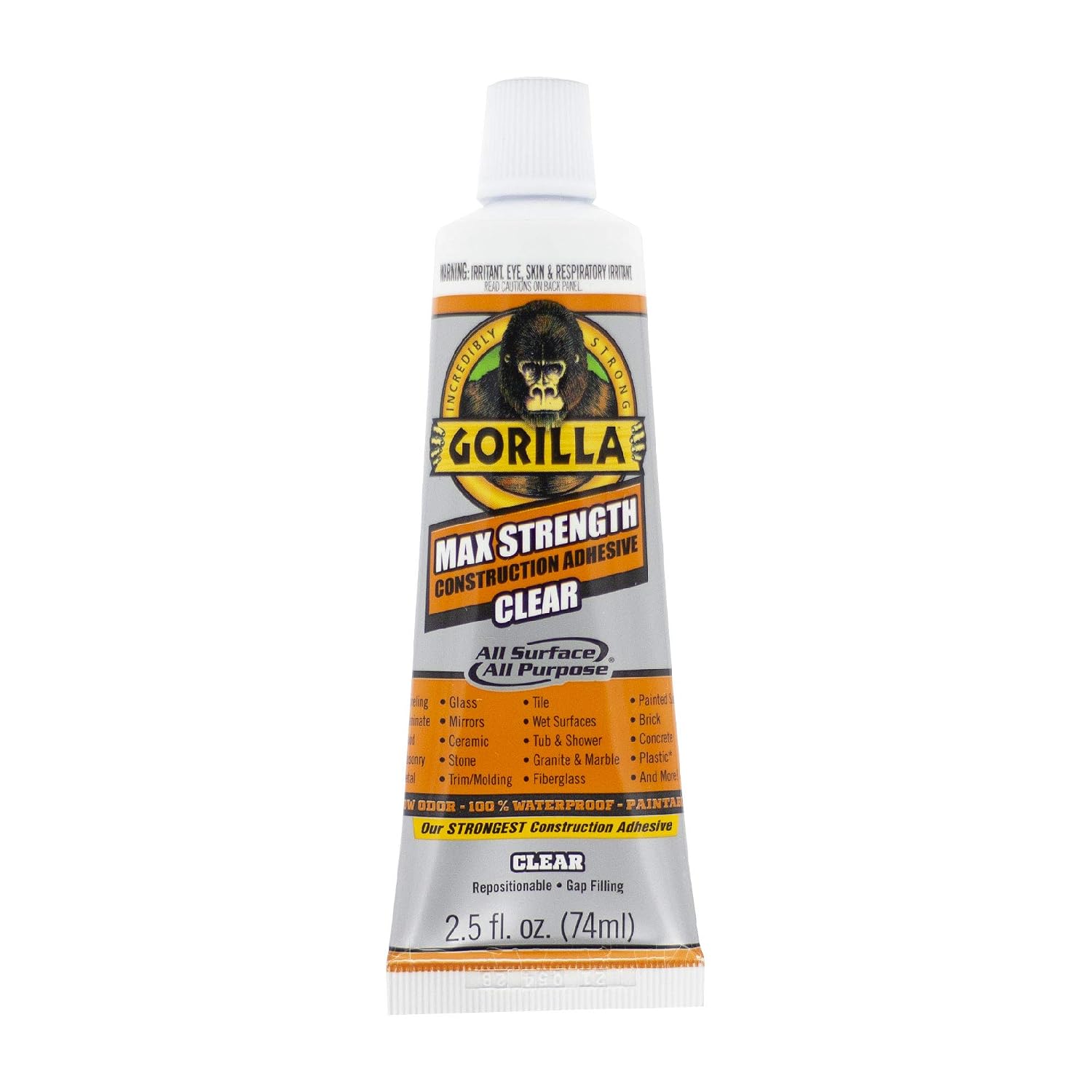 Max Strength Construction Adhesive, Clear, 2.5 oz
