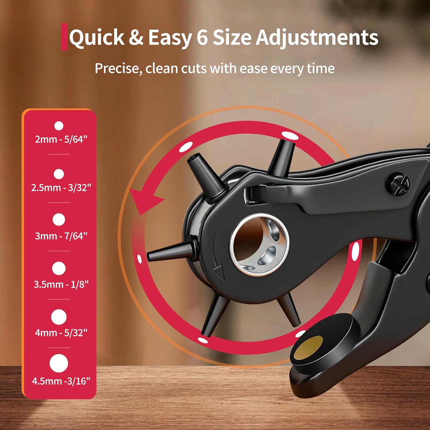 Heavy-Duty Revolving Leather Hole Punch Pliers