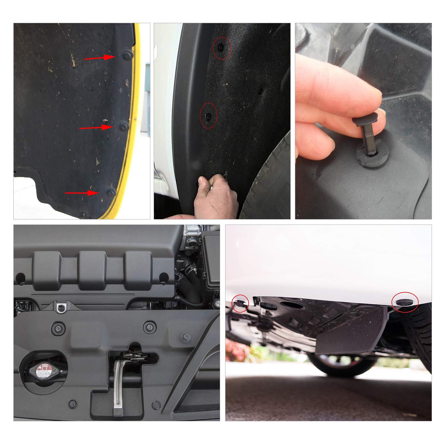 GOOACC GRC-47 Universal Fender Clips – 200-Piece Auto Retainer Kit
