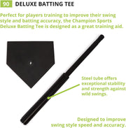 Adjustable Baseball & Softball Batting Tee with Home Plate