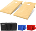 Solid Wood Cornhole Game Set with 8 Toss Bags