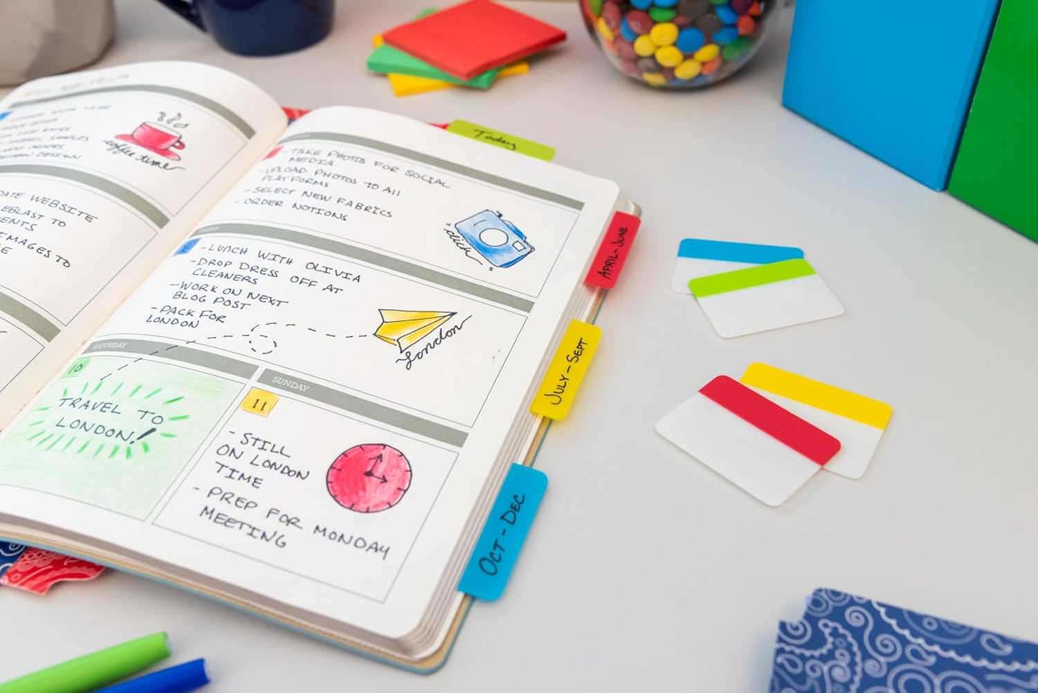 Post-it Sticky Tabs 2" x 1.5" – 4 Pads