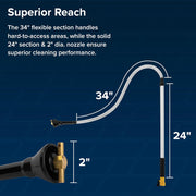 34-Inch Flexible RV Holding Tank Swivel Rinser