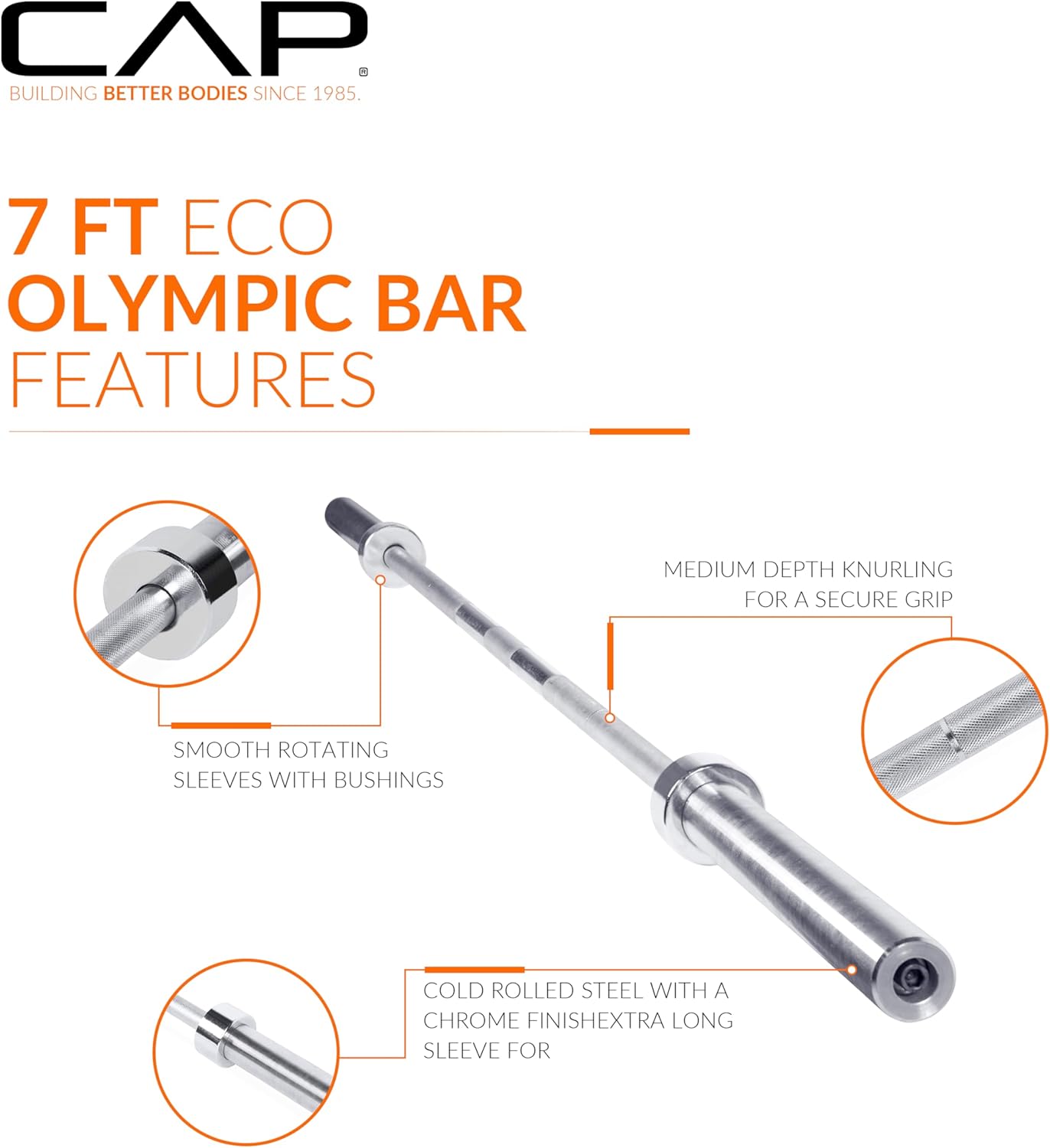 CAP Olympic 7 ft Barbell Weight Bar