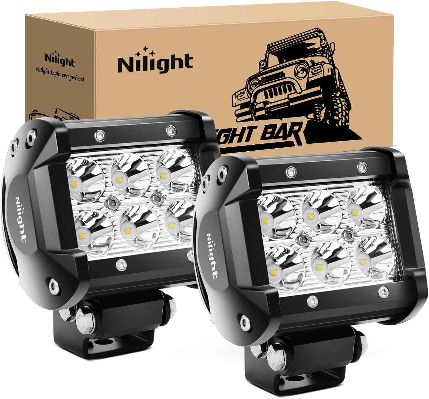 18W LED Spot Light Pods – 2 Pack